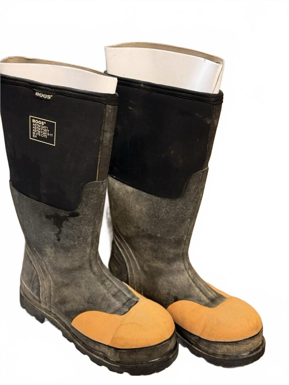 Bog Rancher Steel Toe Work Boots Rubber Upper Size 8 Men's